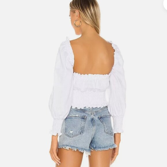 Faithfull the Brand Bel Rose Linen Top Size 8 - Picture 2 of 5